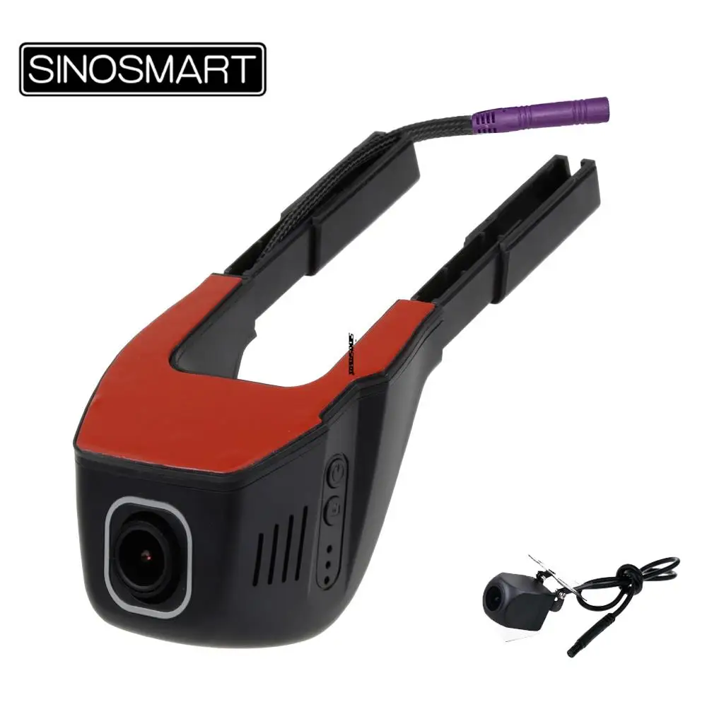 SINOSMART Universal Wifi Dash Cam DVR for Volkswagen Honda Mazda Mitsubishi Opel Hyundai Kia App Control SONY IMX307