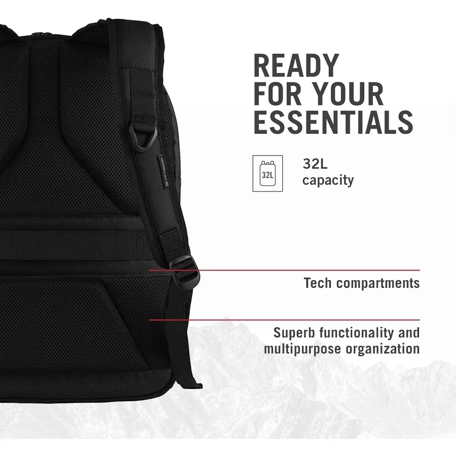 حقيبة Victorinox VX Sport EVO Daypack - حقيبة ظهر عصرية لحمل ملحقات السفر - تتضمن قنوات تدفق الهواء وأشرطة قابلة للتعديل