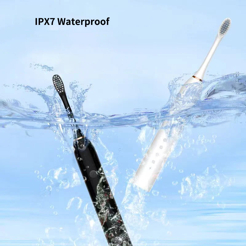 Ultrasonic Electric Toothbrush Rechargeable USB with Base for Adults 6 Modes Sonic Toothbrush IPX7 Waterproof Travel Box Holder