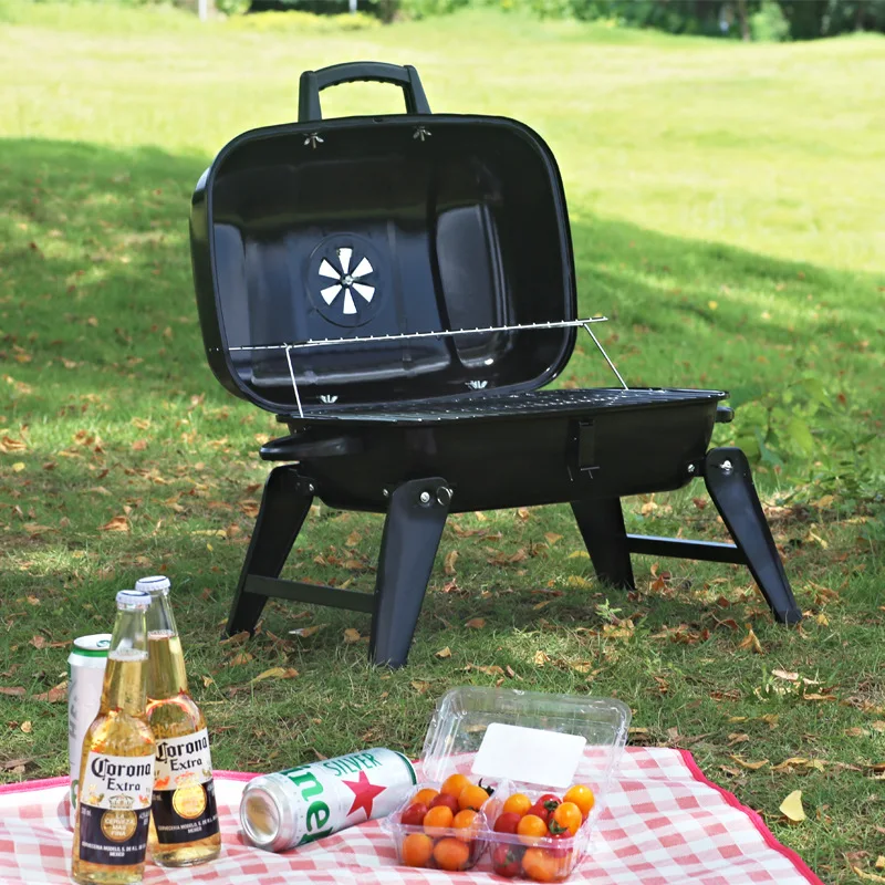 

Portable Charcoal BBQ Small Grills and Smokers Folding Tabletop Grills Camping Patio Backyard Outdoor Cooking