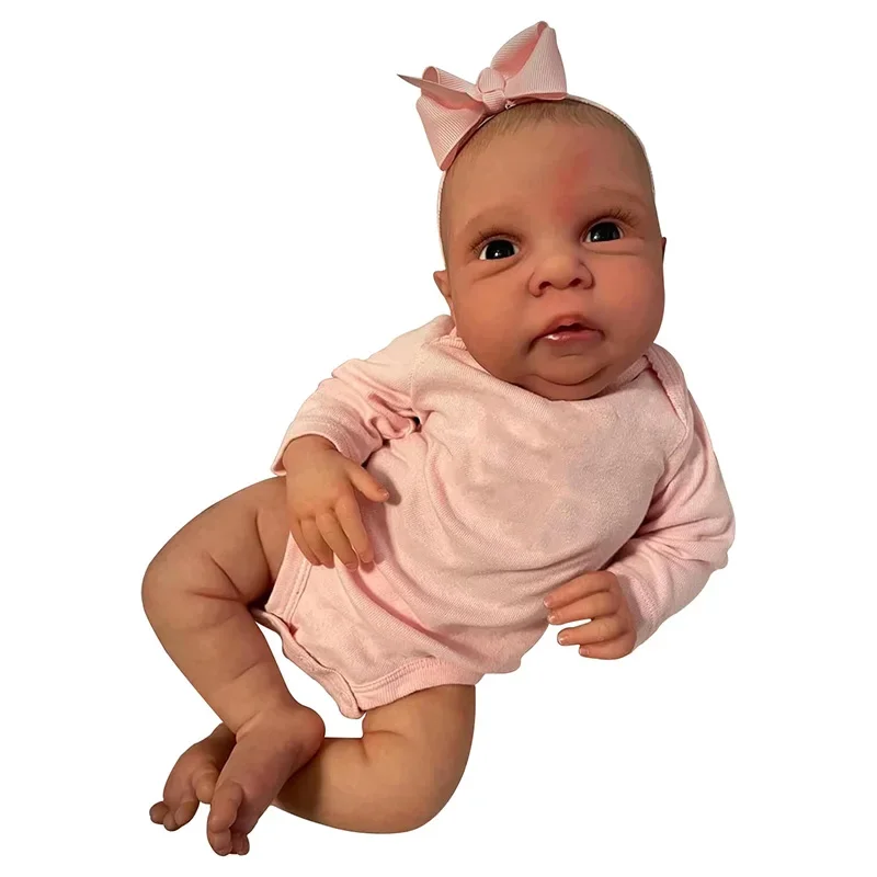 Miley 48cm Reborn Baby Doll Lifelike Soft Touch 3D Skin Hand painted Hair With Visible Veins High Quality for Girls Gift