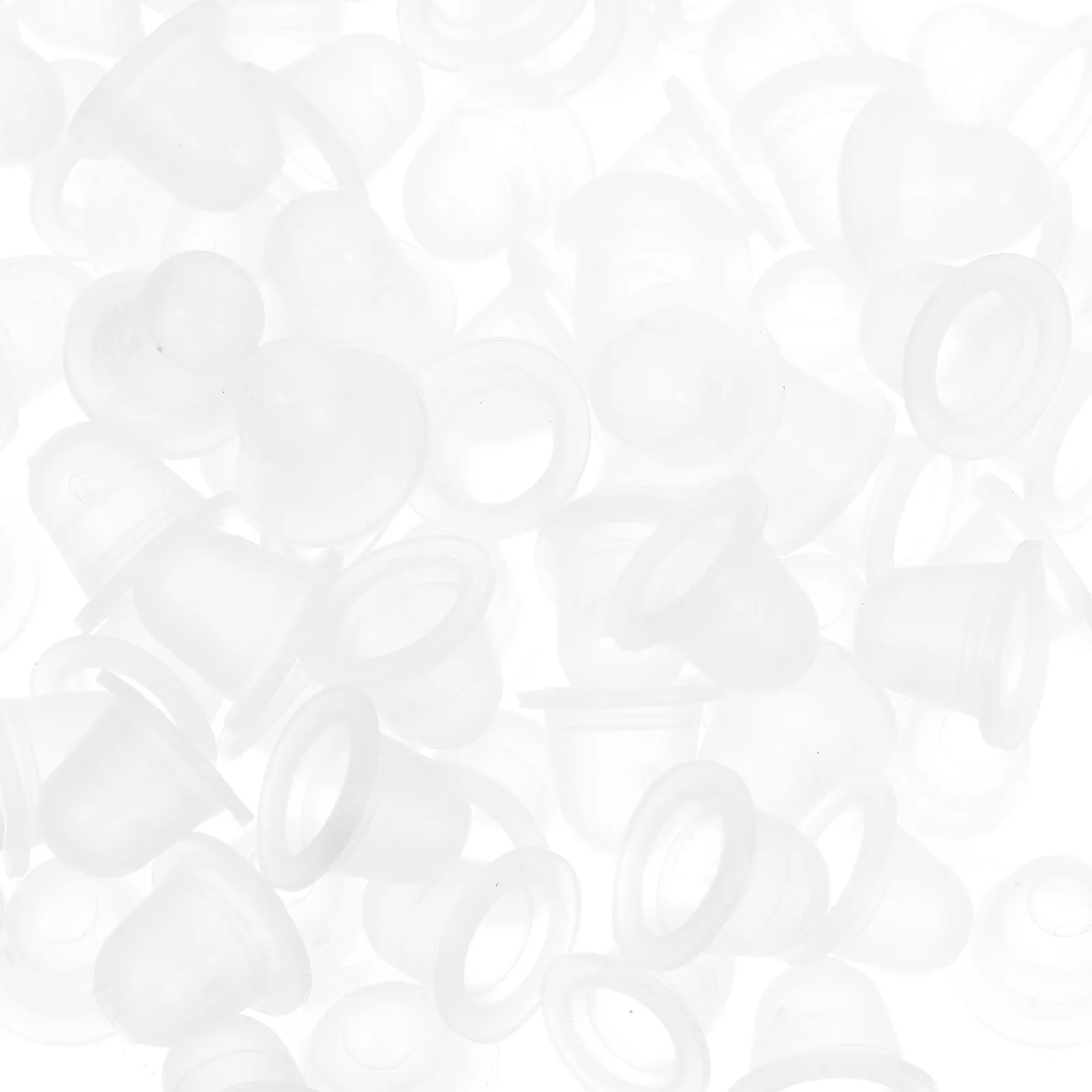100Pcs Makeup Ink Cups Clear Silicone Disposable Caps for Pigment Tattoo Eyelash Extension Tools Kits Supplies