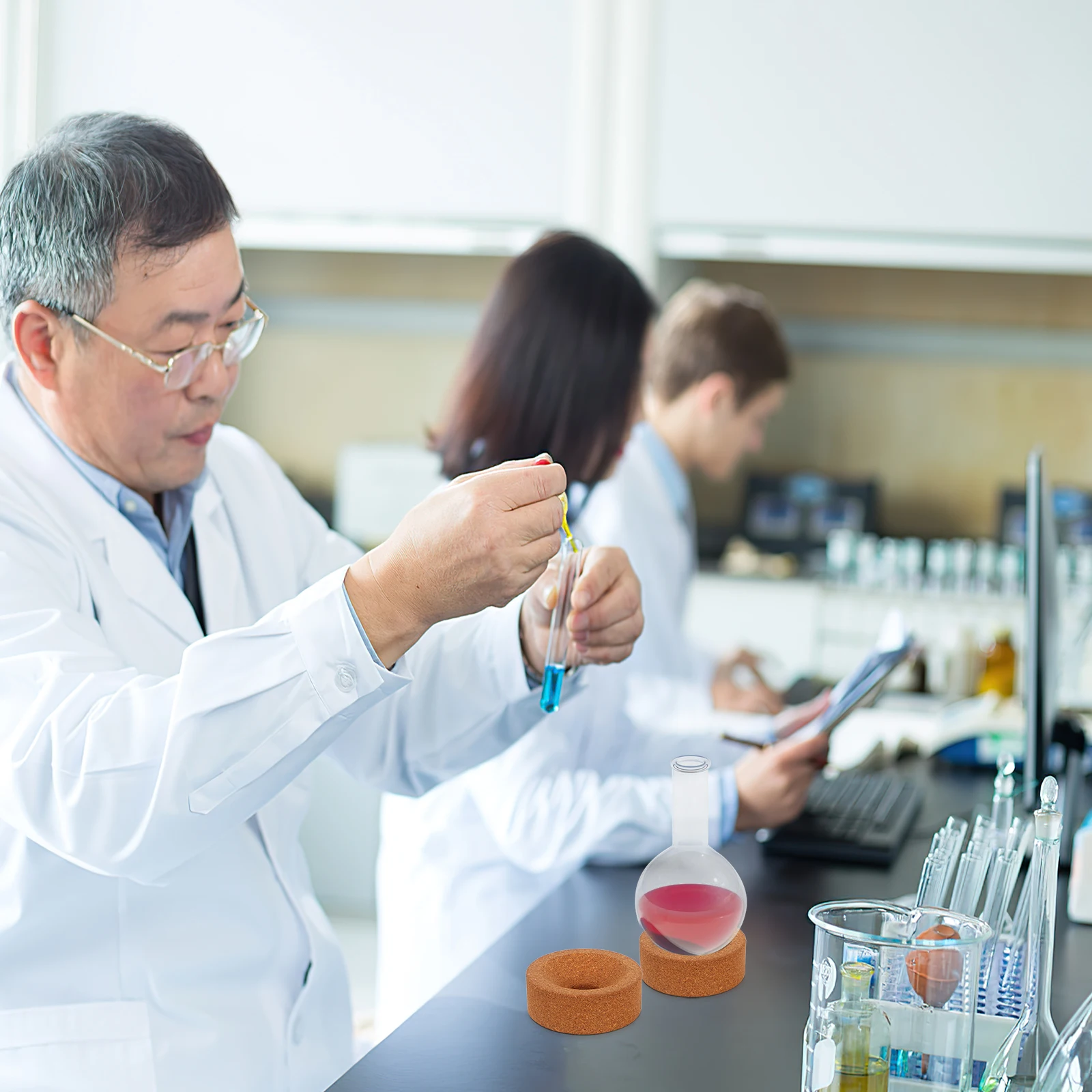 

5 PCS Flask Holder Synthetic Cork Stand Glassware Support Bracket Ring Supply Article