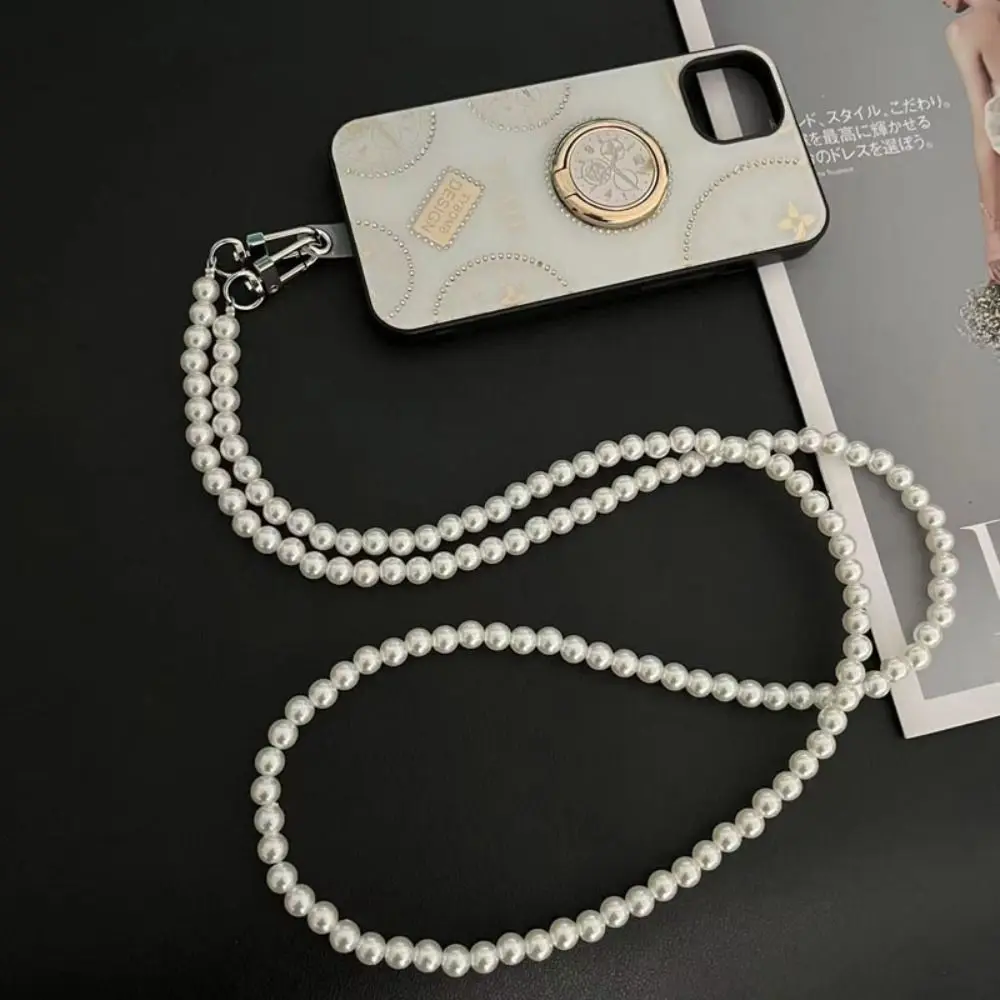 

Hand-beaded Chain Crossbody Pearl Strap Anti-lost Sling Phone Lanyard Universal Clip Bag for Phone Case