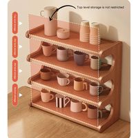 2/3 Tiers Desktop Storage Rack Space-saving Easy-to-assemble Wood Tabletop Stand Sturdy Multi-functional Simple Shoe Organizer