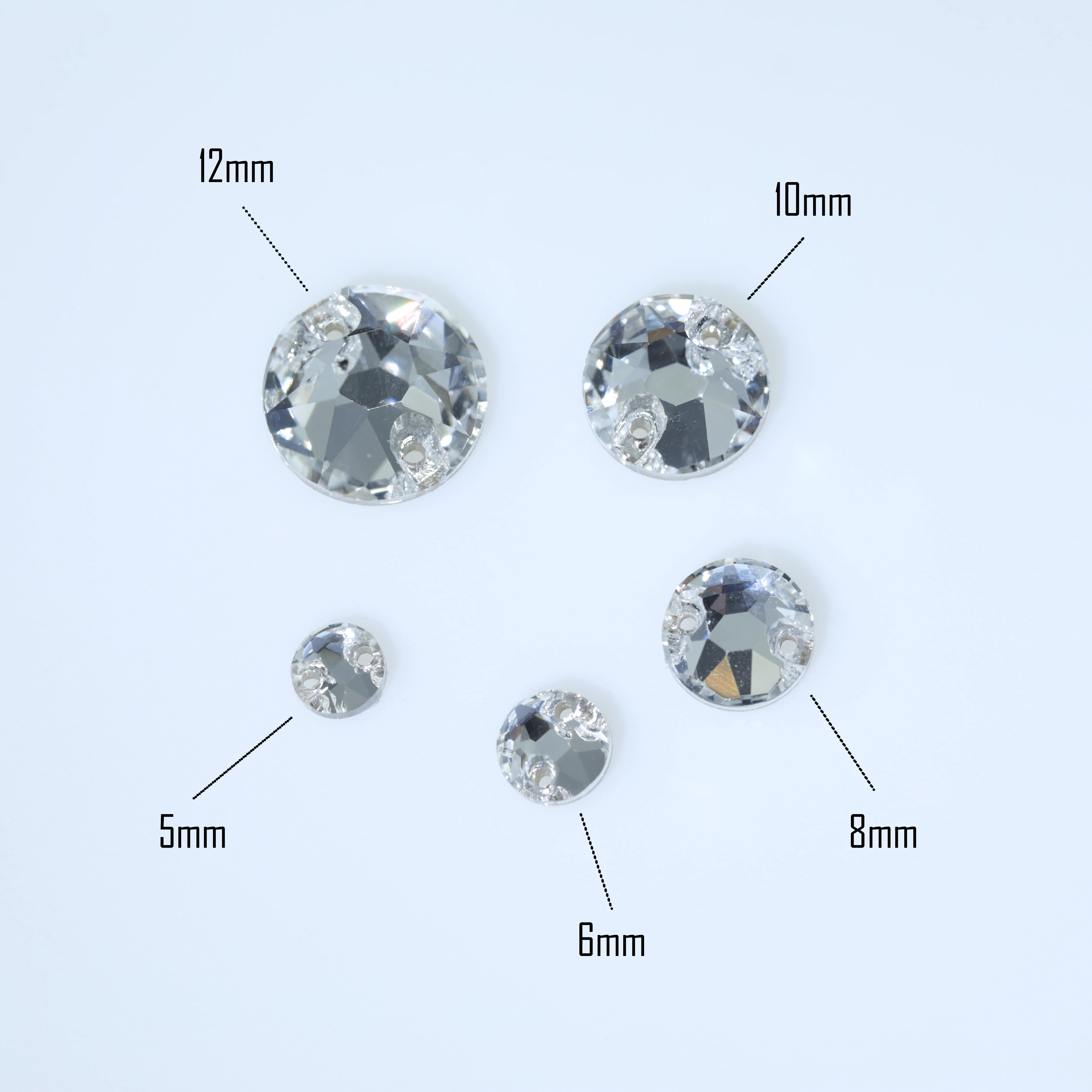 XIRIUS Aufnähbare Doppelloch-Glassteine AB Aurora Fancy Strasssteine für Hochzeitskleider, Brautschuhe, Kleidung, DIY-Schmuck – Detail 9