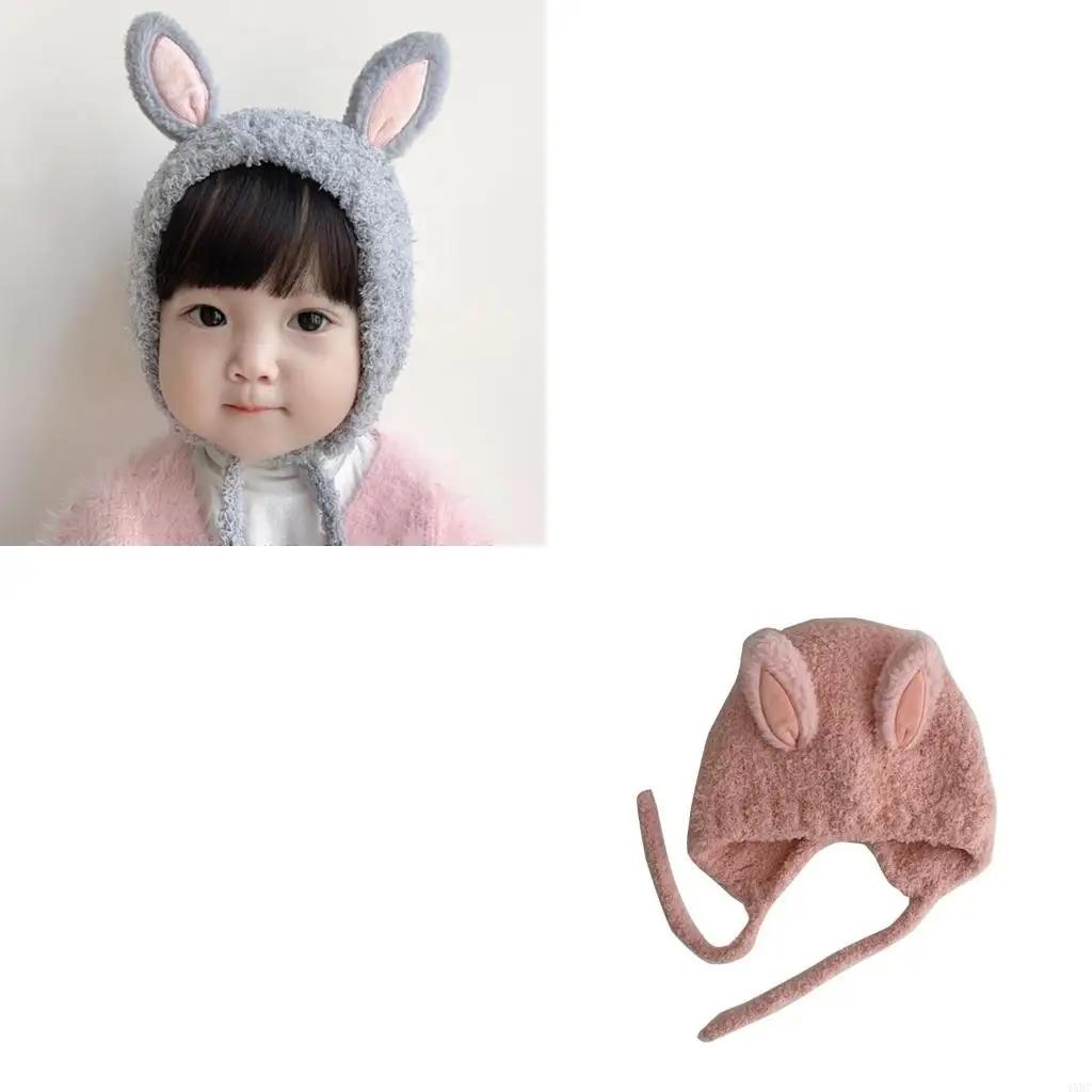 

Новорожденная больница шляпа мальчики девочки Beanie вязаная кроличья ушная детская шляпа зима 4xbc