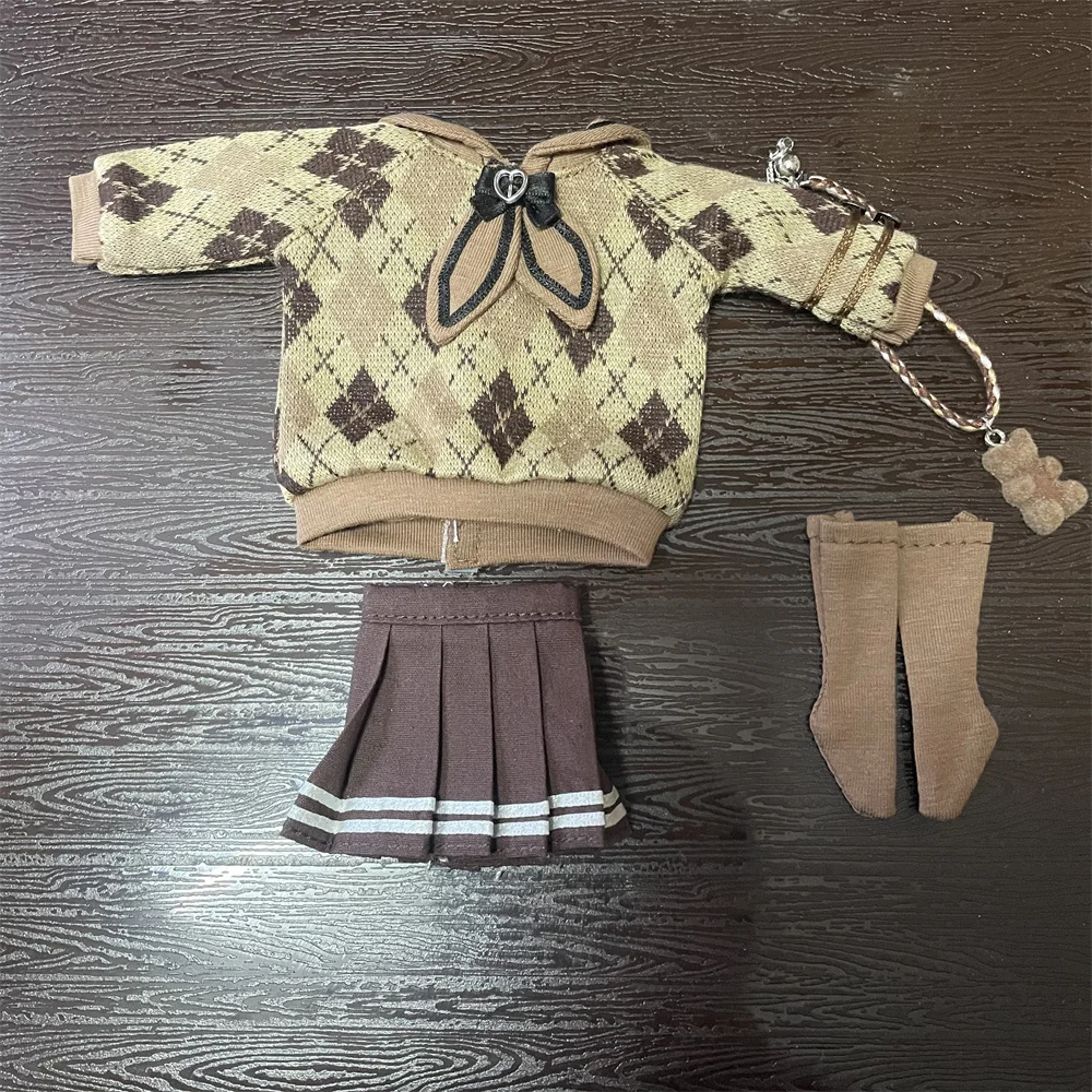BJD doll clothes suitable for ob22 ob24 p20 azone size suit bear uniform clothes set doll accessories (4 points)