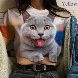 3d T-shirt Printing Fun Cat Fashion Cool T-shirt Men and Women Trend Short-sleeved Casual T-shirt