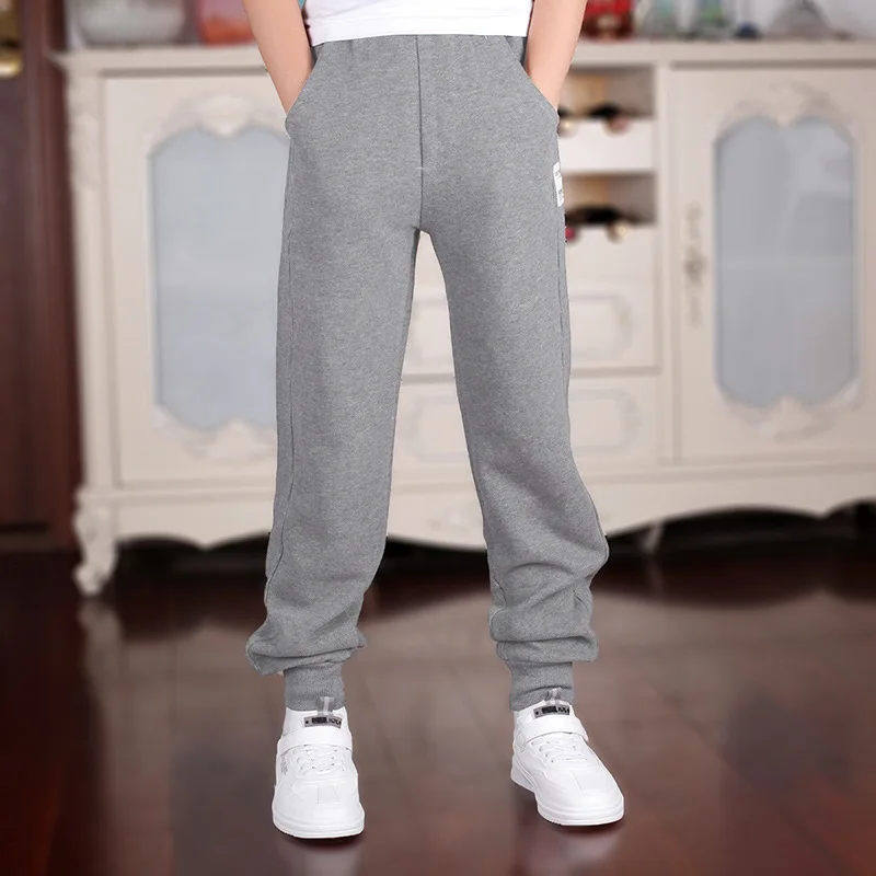 4-18T Boy Clothes Casual Pants for Summer 2023 New Teenager Sweatpants Elastic Solid Letters Print Loose Children Trousers