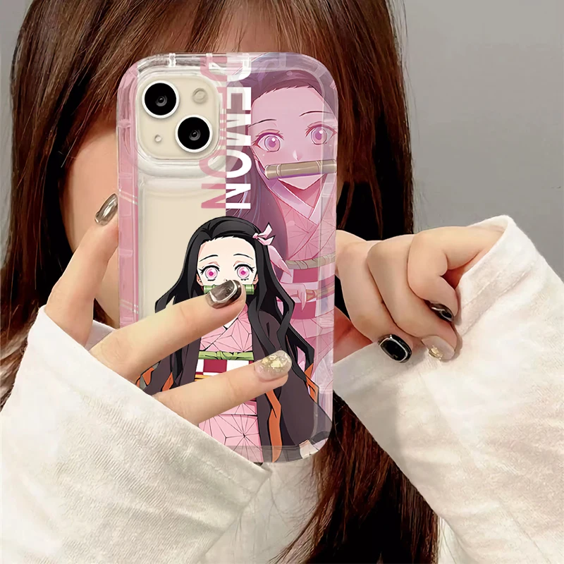 أنيمي شيطان القاتل للصدمات لينة جراب هاتف آيفون 14 16 15 13 12 11 برو ماكس 7 8 زائد XR X XS ماكس SE 2020 غطاء سيليكون