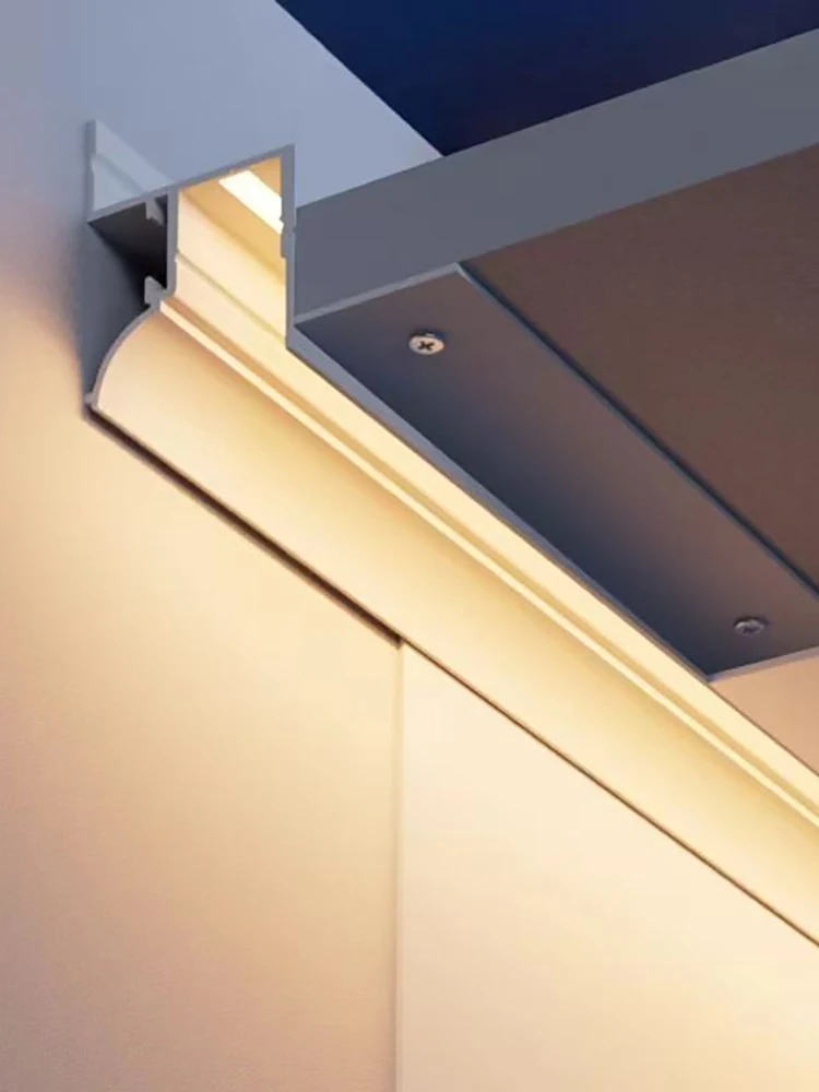 0,5m/1m Plafond LED Aluminium Profiel Ingebouwde LED Hard Strip Licht Lichtgevende Lineaire Decoratieve Binnenverlichting Kanaallampen - afbeelding 2
