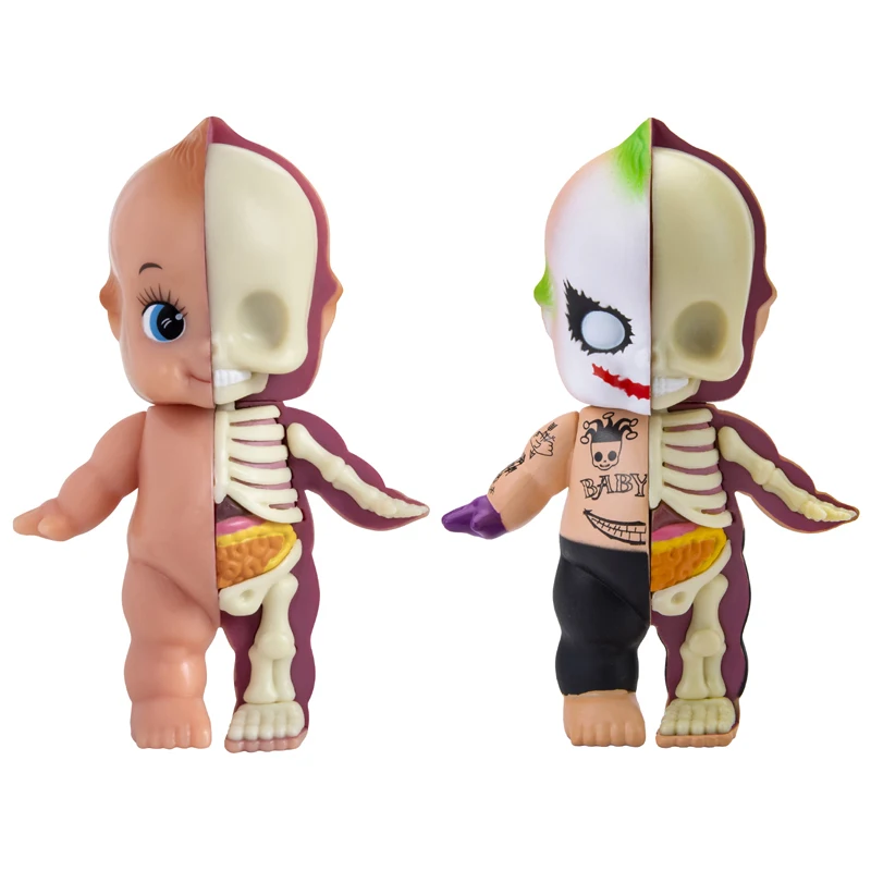 10CM 4D Master Half Baby Cupid Anatomy Model Funny Skeleton  Anatomical Cartoon Figurine Model Halloween Decoration Gifts