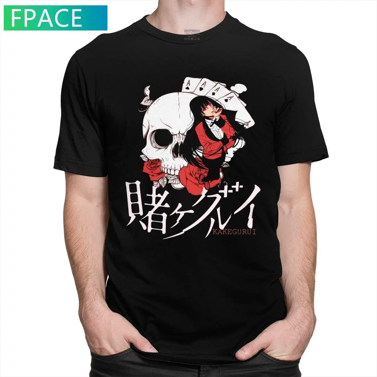 Japanese Manga Kakegurui T Shirt Men Short Sleeved Cotton Tee O-neck Summer Yumeko Yabami T-shirt Compulsive Gambler Tops Gift