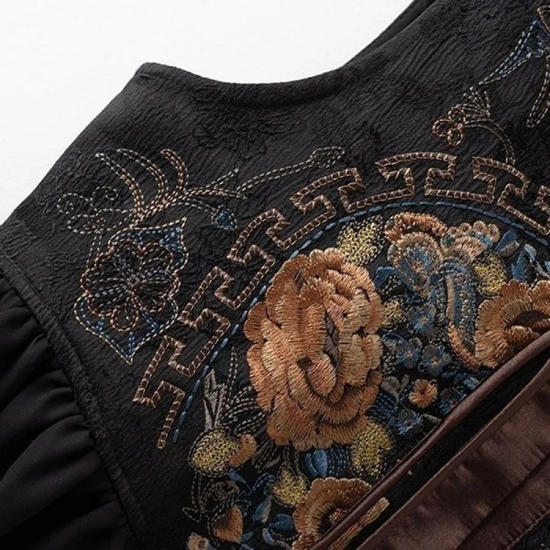 2026 elegant leisure lace patchwork vest chinese ethnic style literature art zen vest temperament vintage women's daily singlet