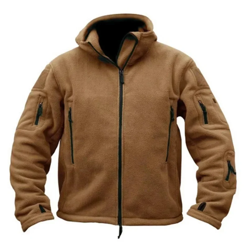 Prowow New men\'s outdoor warm fleece jacket for foreign trade, cold proof charge jacket, solid color hooded jacket