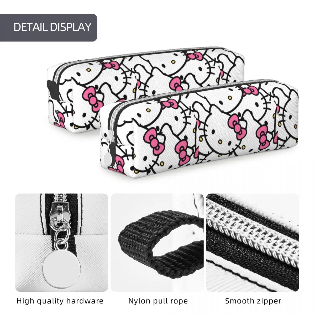 Imagem -05 - Hello Kitty Cartoon Pattern Lápis Cases Pen Holder Bags para Estudantes Grande Capacidade Presentes da Escola para Estudantes