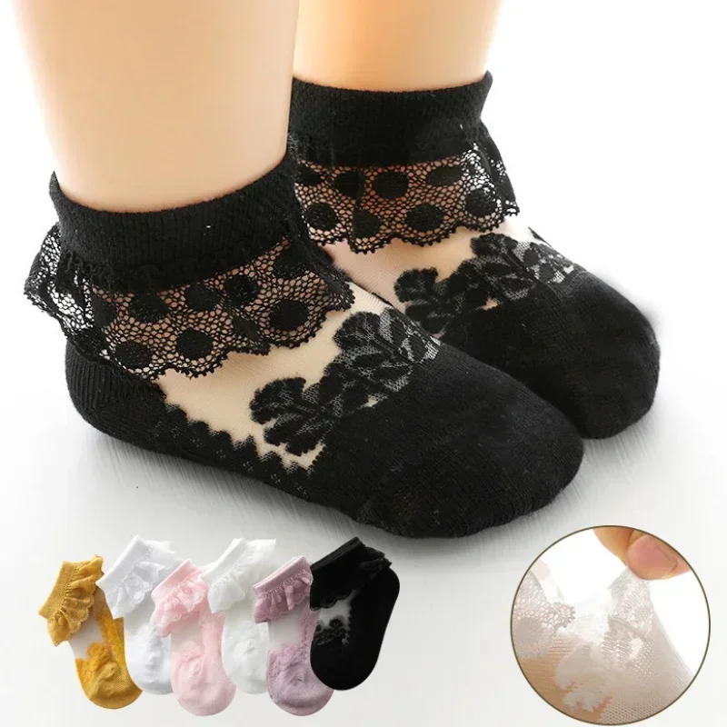 New Summer Baby Girl Socks Ruffle Sock for Little Girl Kids Lace Flower Princess Mesh Socks Toddler Socks