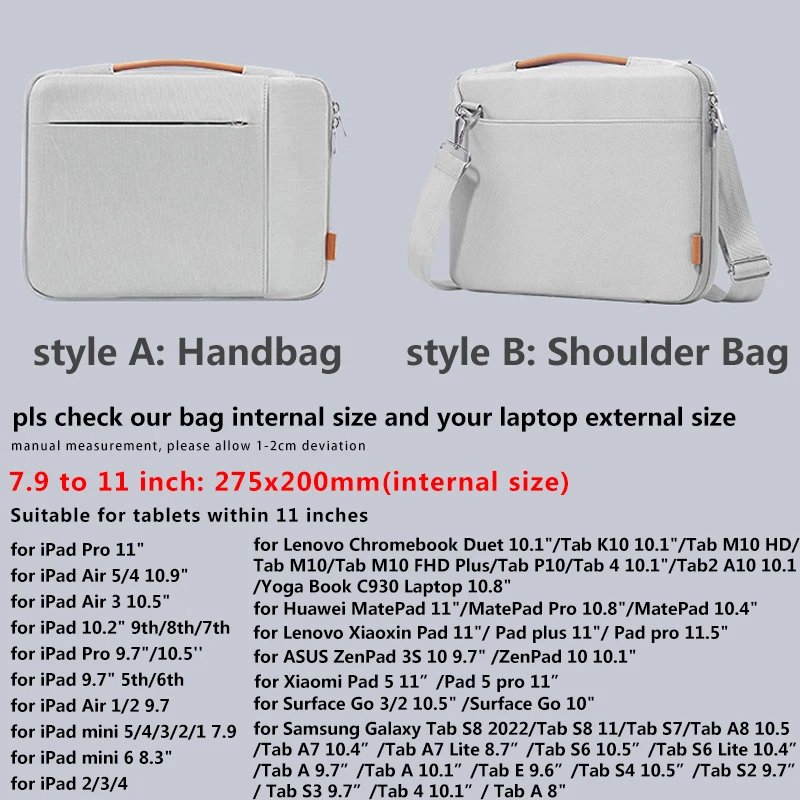 Shockproof Tablet Shoulder Bag for iPad Pro 11 Air 5 4 10.9 10.2 9th 8th Mini 6 8.3 Xiaomi Samsung Galaxy Huawei Matepad 11 10.8