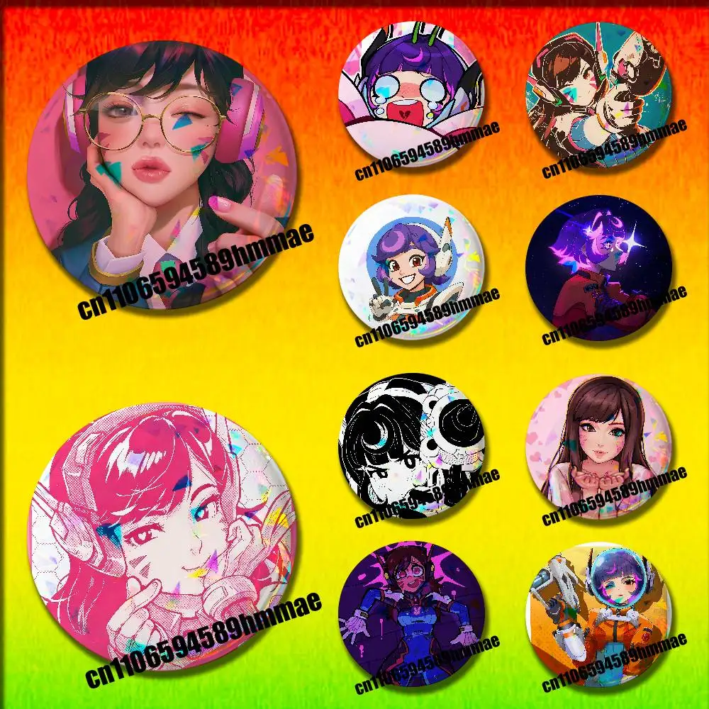 

For Juno Ow DVA O-Overwatch Emblem Round Pins Insignia Badge Cover Ornament 32mm Brooch Button Cosplay