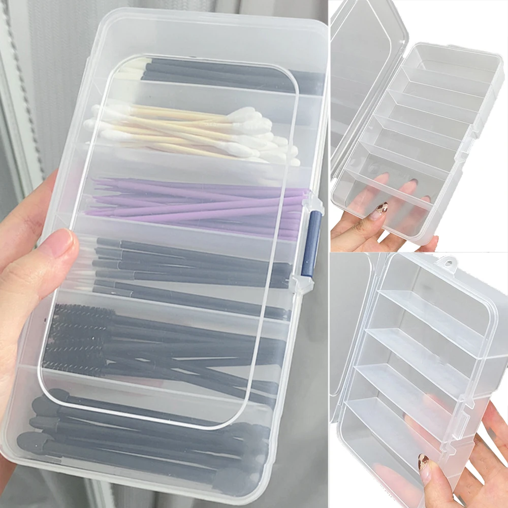 1Pcs Multifunctional Transparent Rectangle Case Storage Box Jewelry Box Makeup Tool Box Sturdy Durable Empty Plastic Boxes