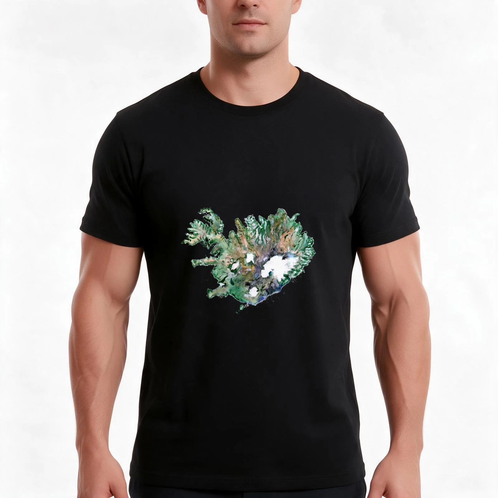 Iceland Print T-Shirt, Vintage Retro Graphic Tee, Unisex Summer Casual Streetwear Top