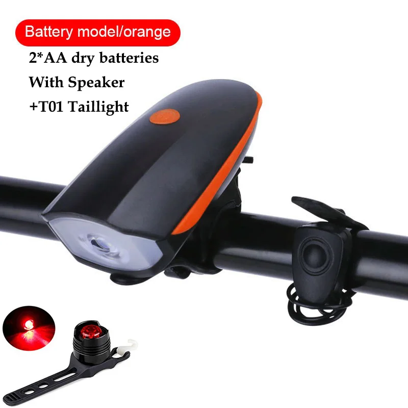 

Светодиодная подсветка динамик для горного велосипеда, передняя лампа XPE с USB-зарядкой, Противоугонный сигнал, звуковой сигнал, питание от батарейки AA, оборудование для ночной езды