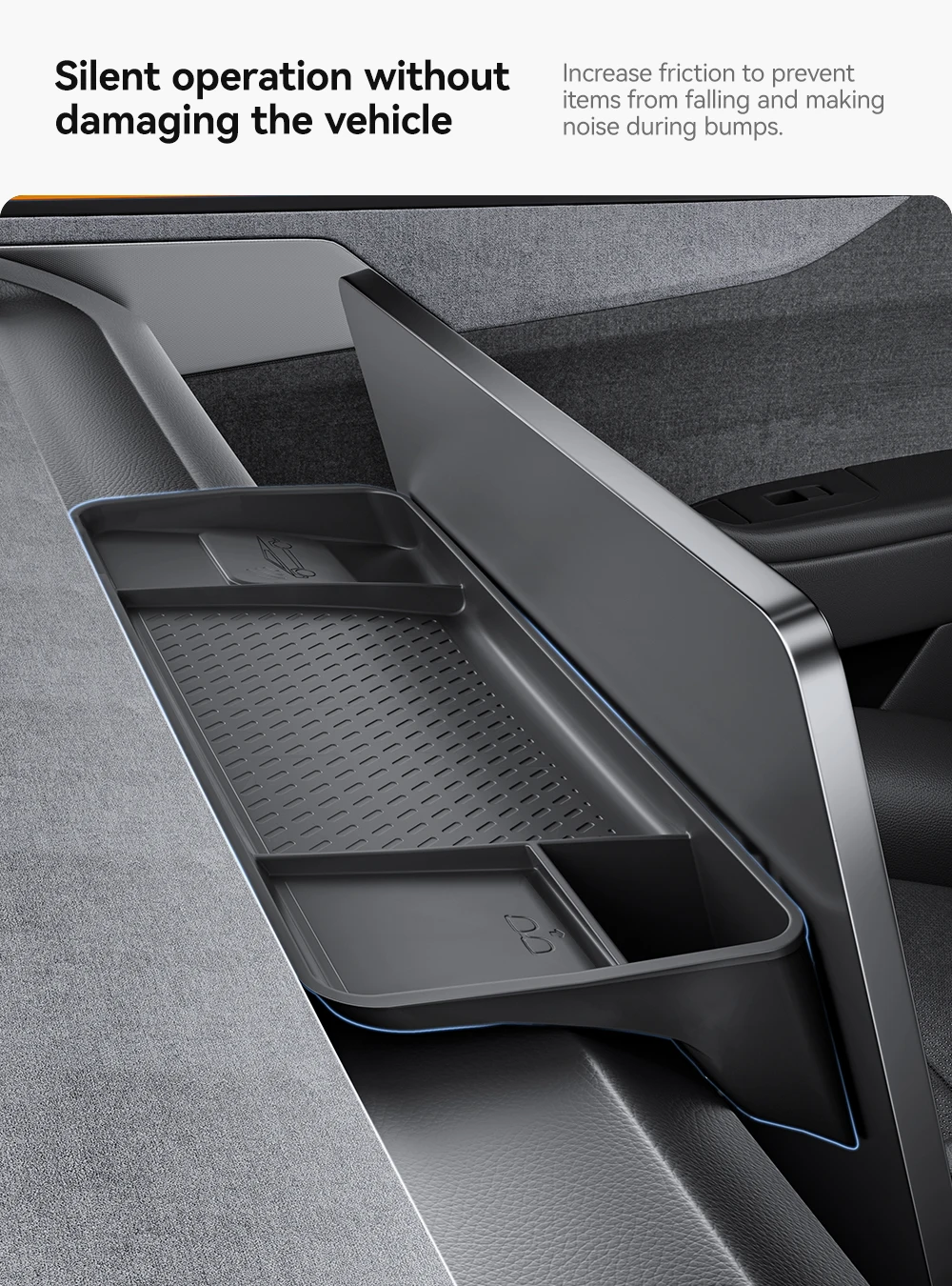 Aufbewahrungsbox für die Rückseite des Displays, Organizer, Halterung für das Armaturenbrett, Taschentuchbox, Zubehör für Tesla Model Y Juniper, Model 3 Highland. – Detail 4