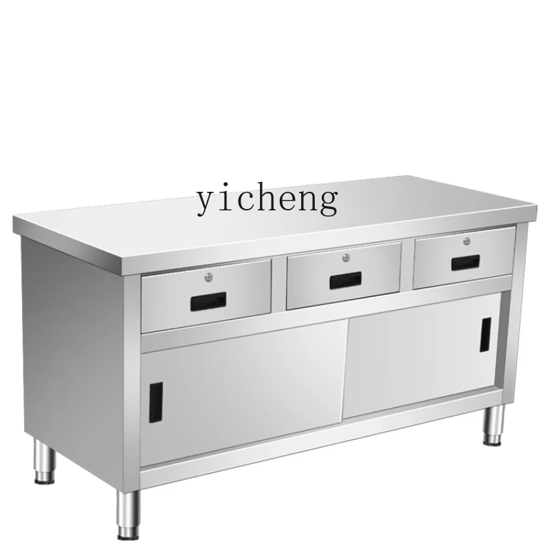 ZK Thickened Stainless Steel Cashier Chest of Drawer with Drawing Table Lab Beach