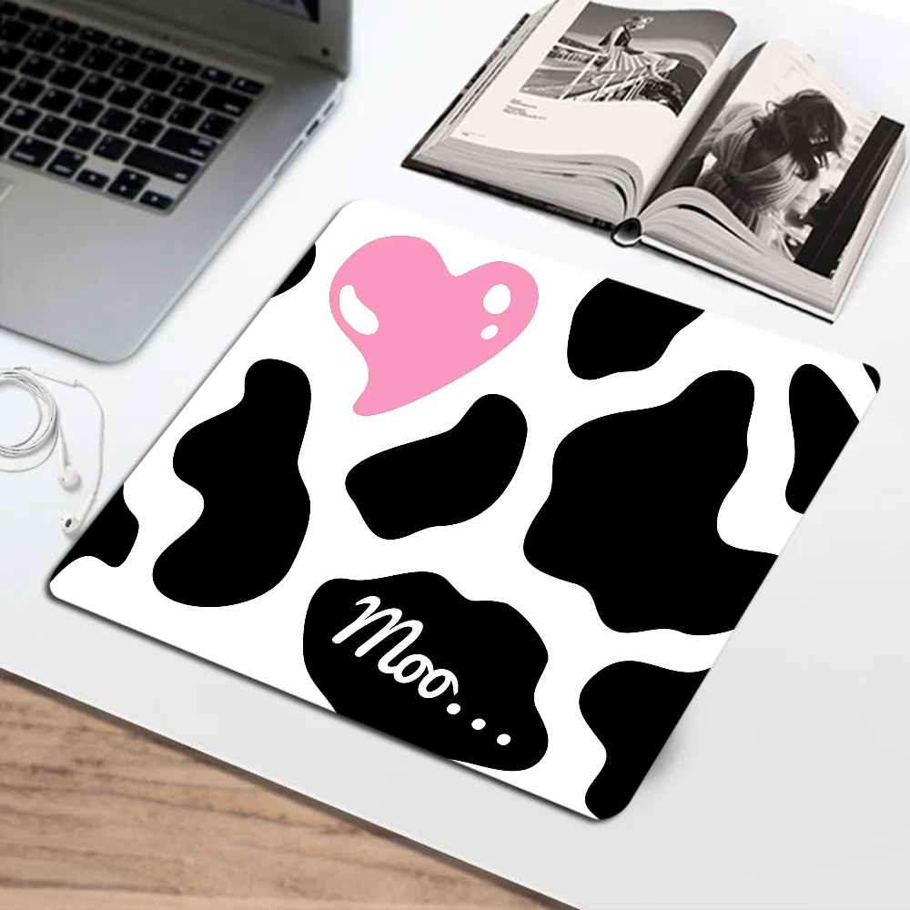 White Black Cow Symbol Print Mousepad Anti-Slip Gaming Mouse Pad Gamer Desk Mat Keyboard Pad Decoration Mause Pad Office Desk