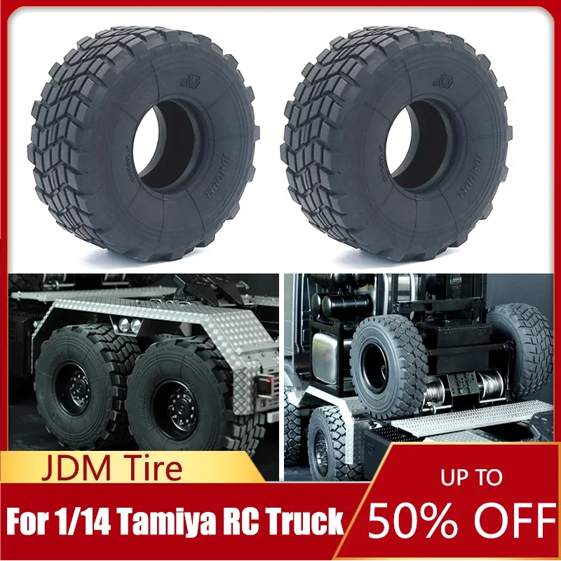 

2PCS Rubber Tires 100mm Tyre for 1/10 Rock Crawler 1/14 RC Tamiya Truck Trailer Tipper Car Scania 770S Actros JDM Wheels Parts