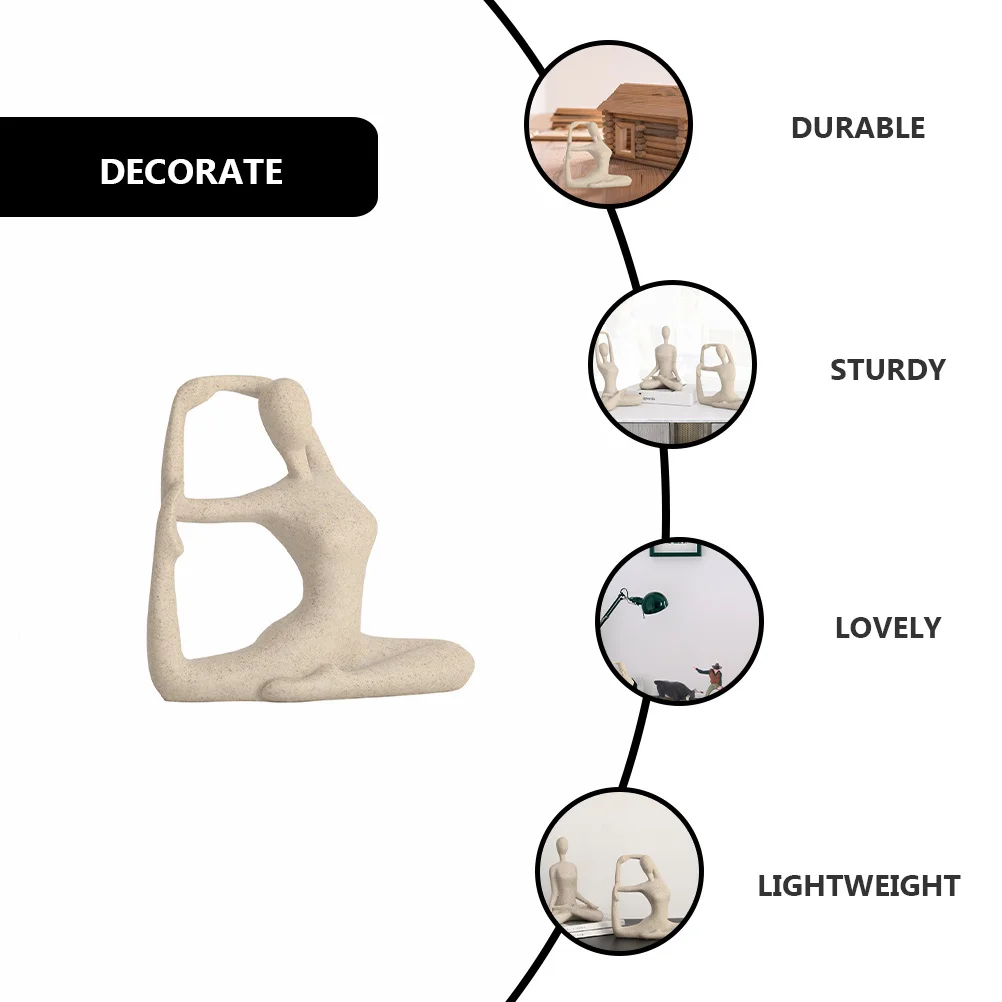 

Sandstone Yoga Resin Craft Lightweight Home Office Desktop Decor Tabletop Ornament Indoor Outdoor Party Decoration