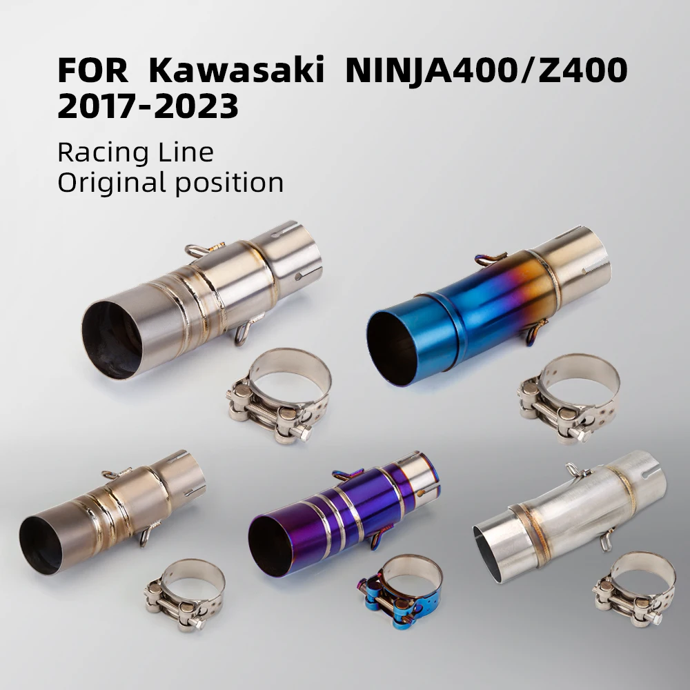 

Motorcycle Exhaust Pipe Middle Link For Kawasaki Ninja 400 Z400 Z250 2017-2021 51mm Tubo de Escape Muffler System Accessories