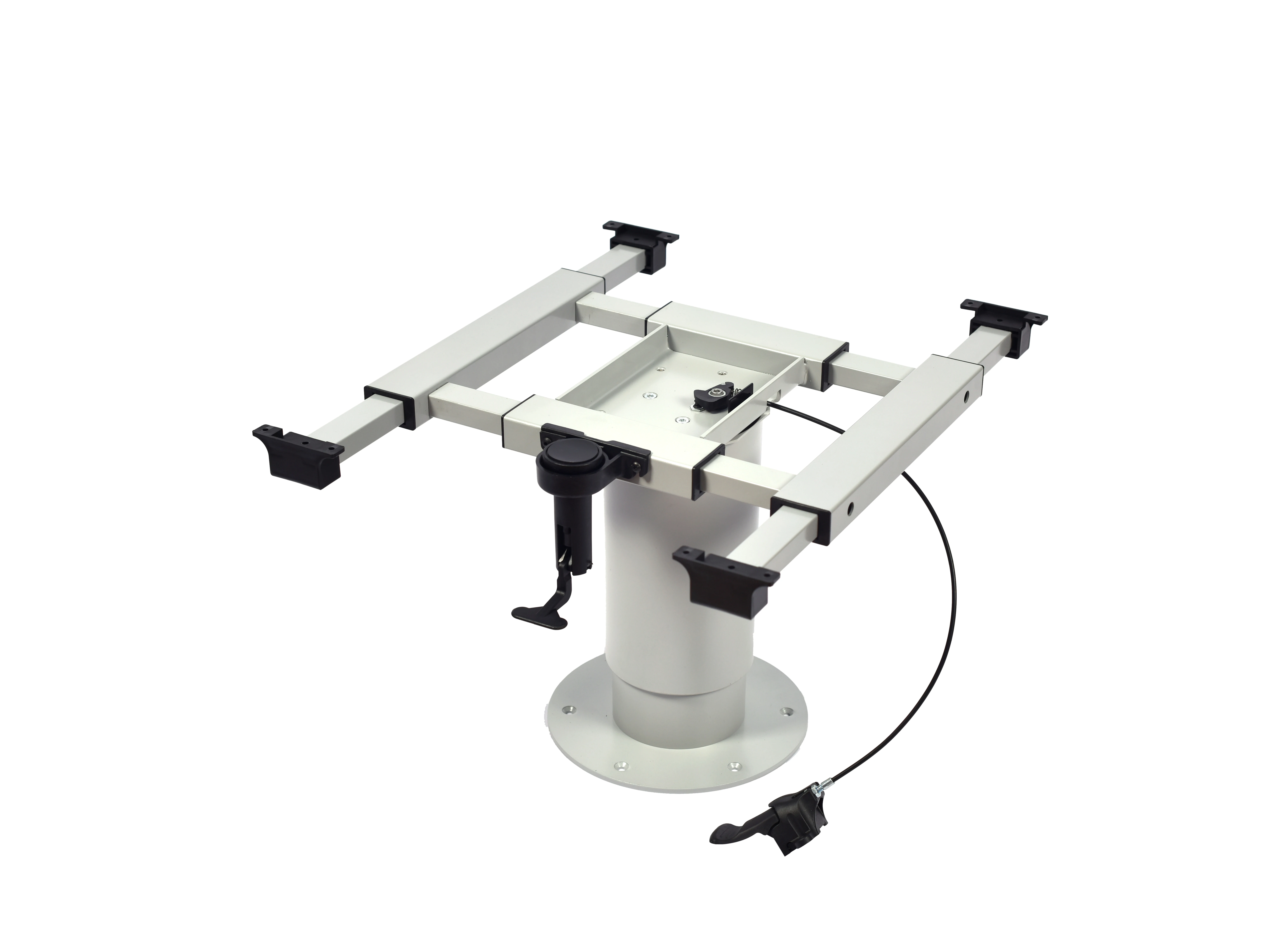 Reliable Silver Gray Aluminum Lifting Table Leg with Four-way Translation Frame for RV Car & Motorhome