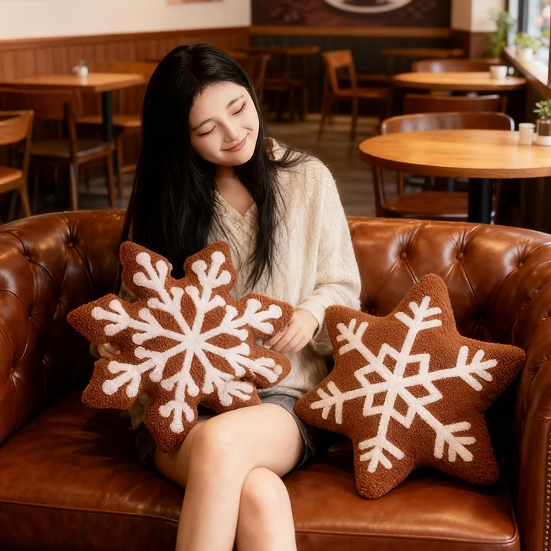 20/42 سنتيمتر لينة ندفة الثلج وسادة محشوة سداسية مثمنة وسادة بلوشي الطبيعية الديكور لعيد الميلاد حفلة الدعامة هدية