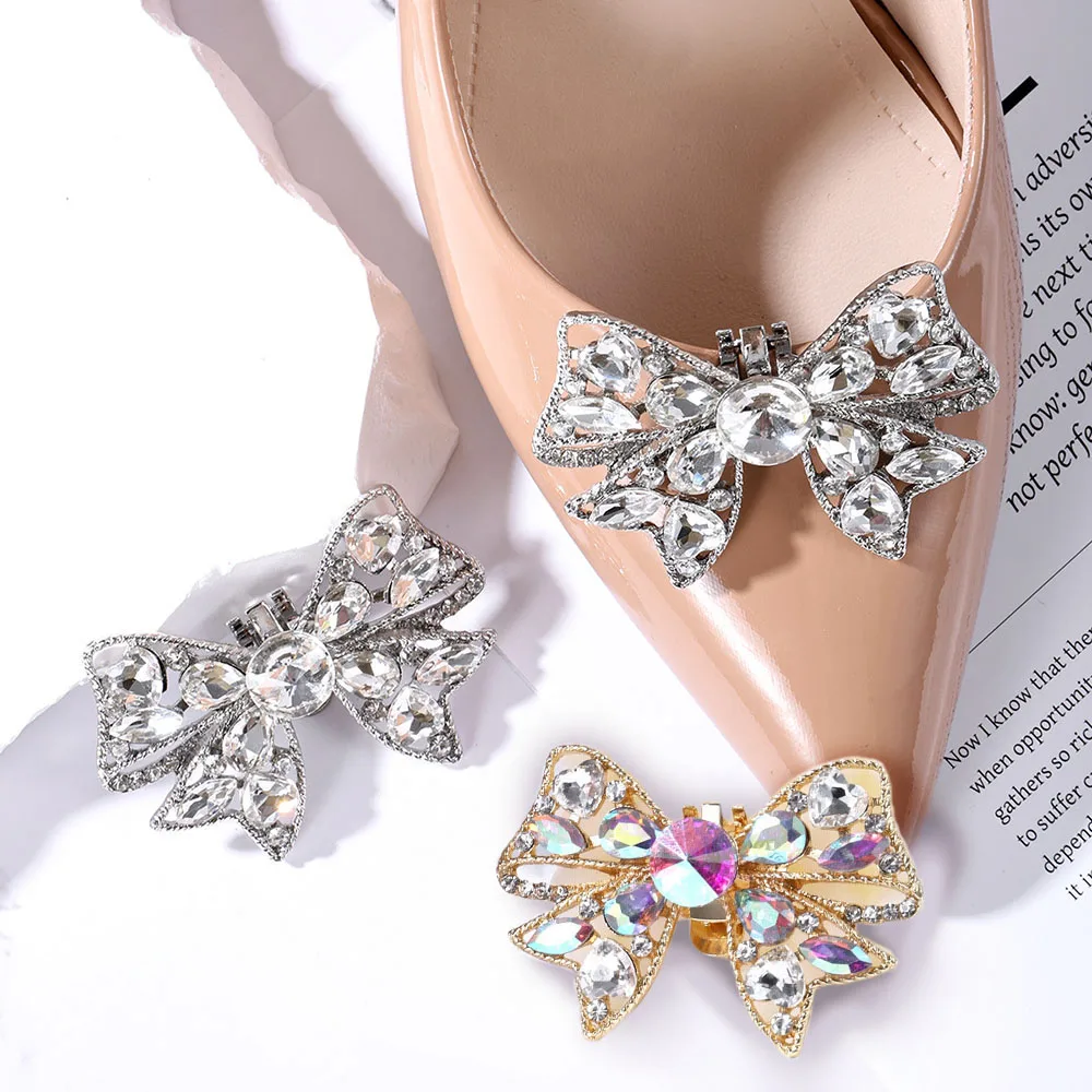 1Pc Shiny Shoes Clips Women High Heel Rhinestone Wedding Bride Shoes Charm Buckle Decorations Jewelry Shoes Accessories