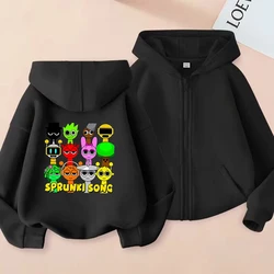 Zipper Sprunki Hoodie Fashion Kids Incredibox Hoodies Zip Up Warm Sweatshirts Children's Winter Soft Clothing Cartoon Hoodie