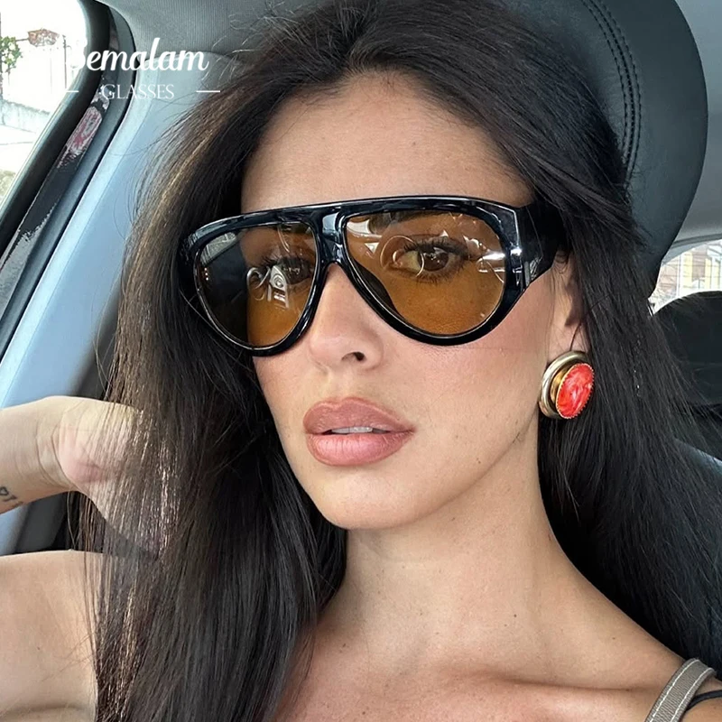 

Black Brown Square Sunglasses Women Brand Designer Fashion Chic Sunglasses Retro Decor Big Frame Shade Eyewear Female Glasses