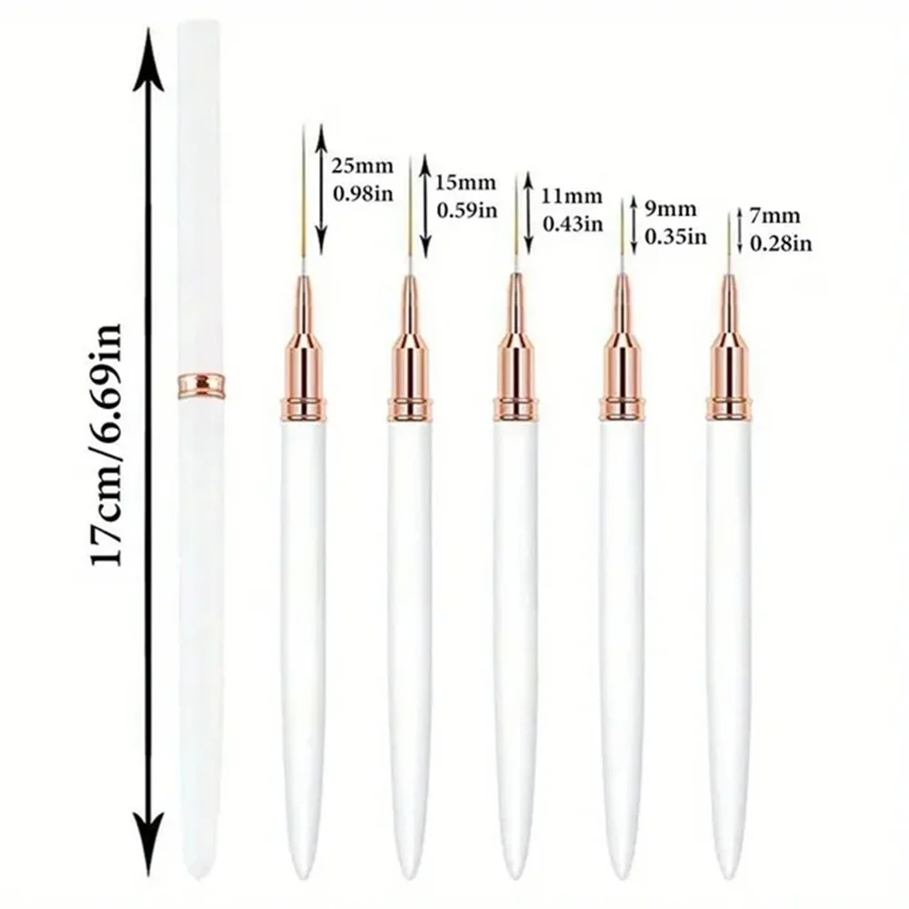 5Pcs/Set Nail Art Liner Brushes Set