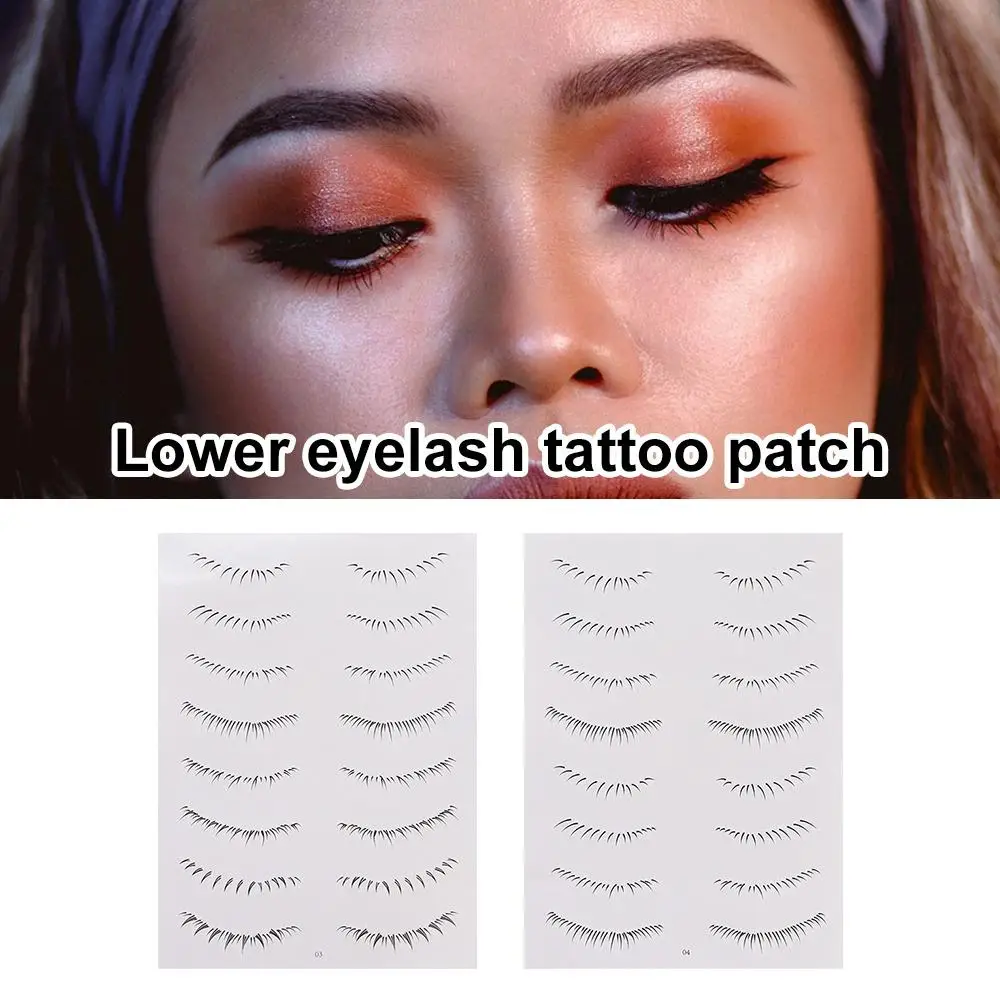 Multi-Style Lower Eyelash Tattoo Stickers Simulation 3D False Eyelashes Tattoo Under Eye Disposable Transfer Lashes Decals Women