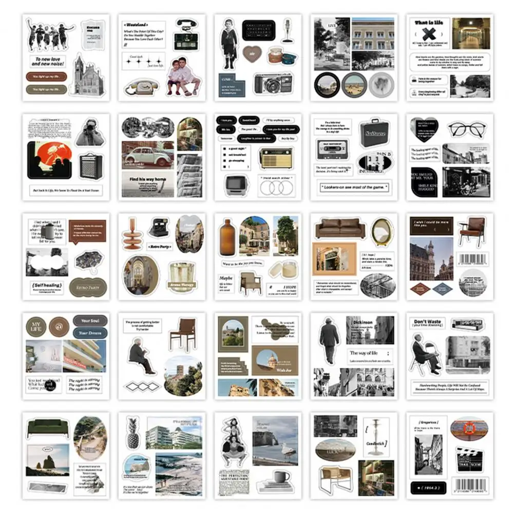 Duurzame 50 Vellen Creatieve Draagbare Journaling Sticker Gemakkelijk Toe Te Passen Briefpapier Benodigdheden