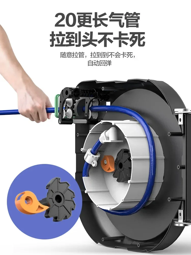 10/15/20/25M Air Drum Automatic Retractable Hose Reel Durable Air Pipe Car Beauty Repair Wind Pipe Pneumatic Tool Pu Tube