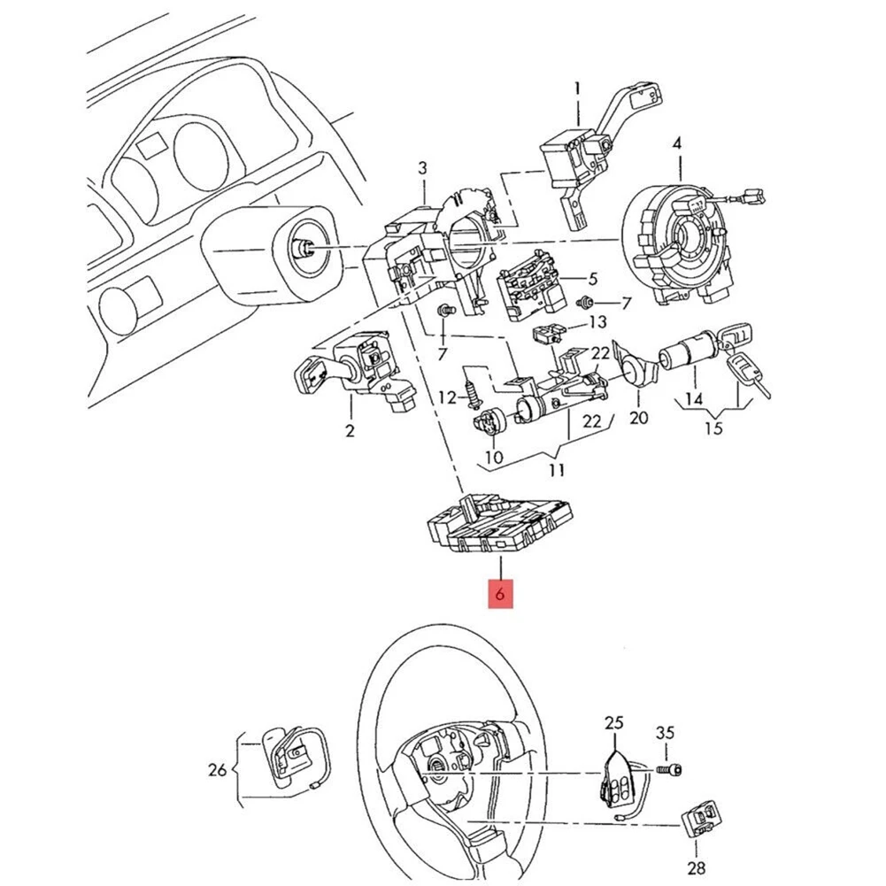 Imagem -04 - Kit de Arnês do Módulo Volante Multifunções vw Golf Mk6 1k0953549ch 5k0971584c