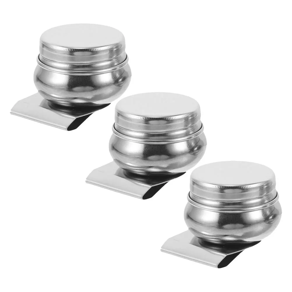 

3Pcs Stainless Steel Paint Brush Cup 4.5x4.5x2.5cm Wide Mouth Lid Palette Oil Painting Supplies Studio Outdoor