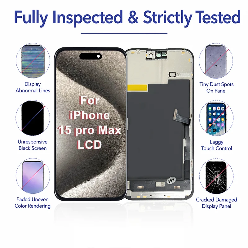 OLED For iPhone 15 Plus LCD 3D Touch Screen For iPhone 15 Pro LCD 15 Pro Max Display Face ID Digitizer Screen INCELL Replacement