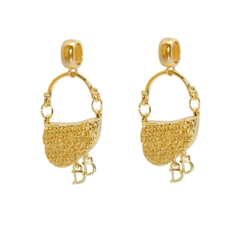 YISON French Luxury Gold-plated, Saddle Bag Pendant Earrings & Necklace, Elegant Versatile, Stylish Hot Sale Jewelry Set