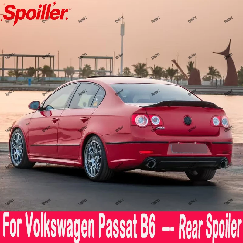 

For Volkswagen Passat B6 2007-2011 100% Real Carbon Fiber Gloss Black Highquality Rear Spoiler Trunk Lid R Style