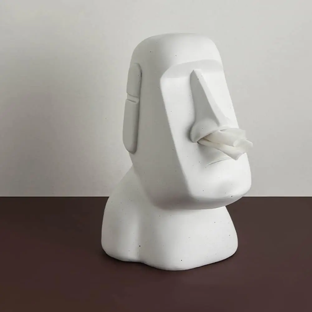 Moai Statue Tissue Box Napkin Storaet Waterproof Creative Tissue Case Napkin Case for Bar Hotel Home Cafe