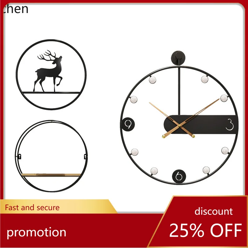 

ZML clock for living room, simple wall clock for dining room decoration, new home silent wall-mounted clock