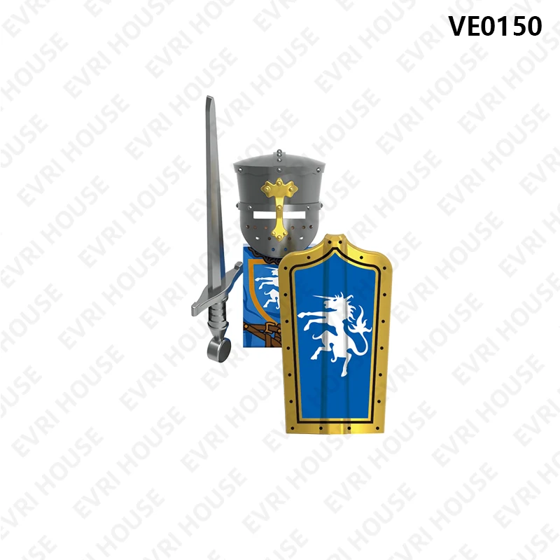 Medieval Knight Mini Building Block Dolls Action Figures Bricks Cothic Knights Assembly Assembly Toys for Children V1007 view 3